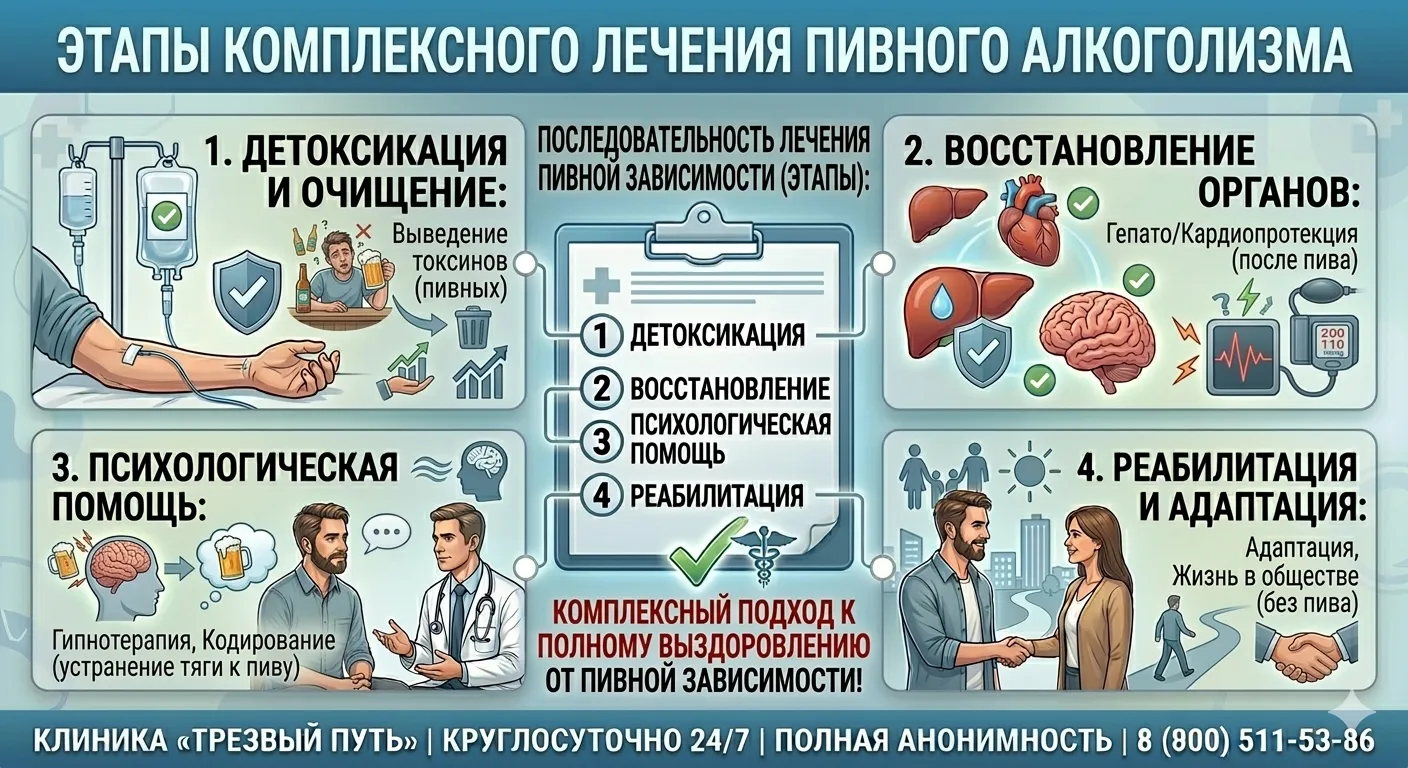 этапы лечения пивного алкоголизма